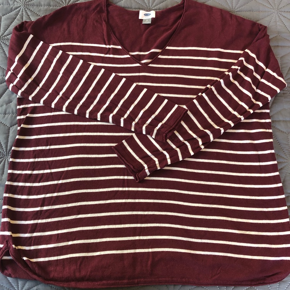 V-neck striped sweater
